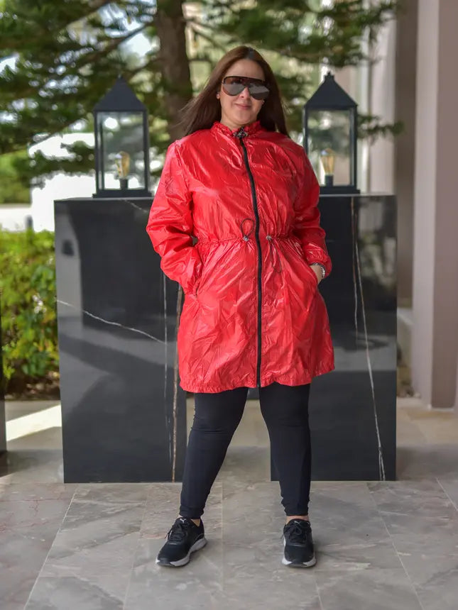 Veste Imperméable Rouge