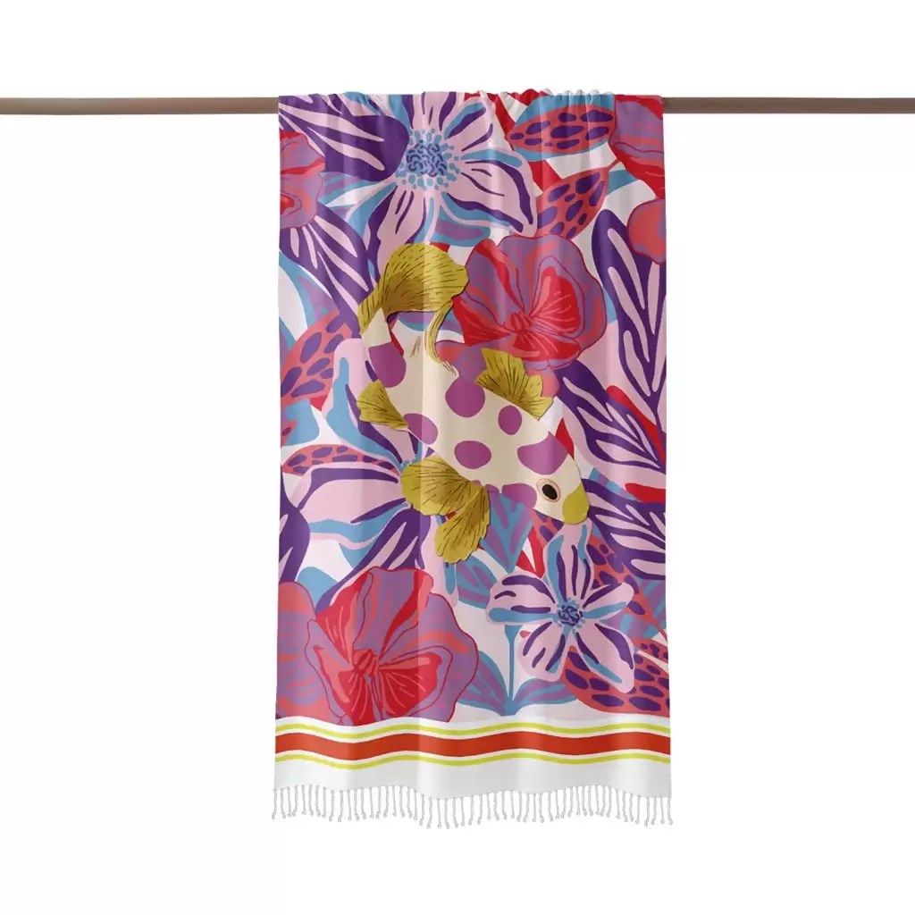 Fouta Flowers Peacock