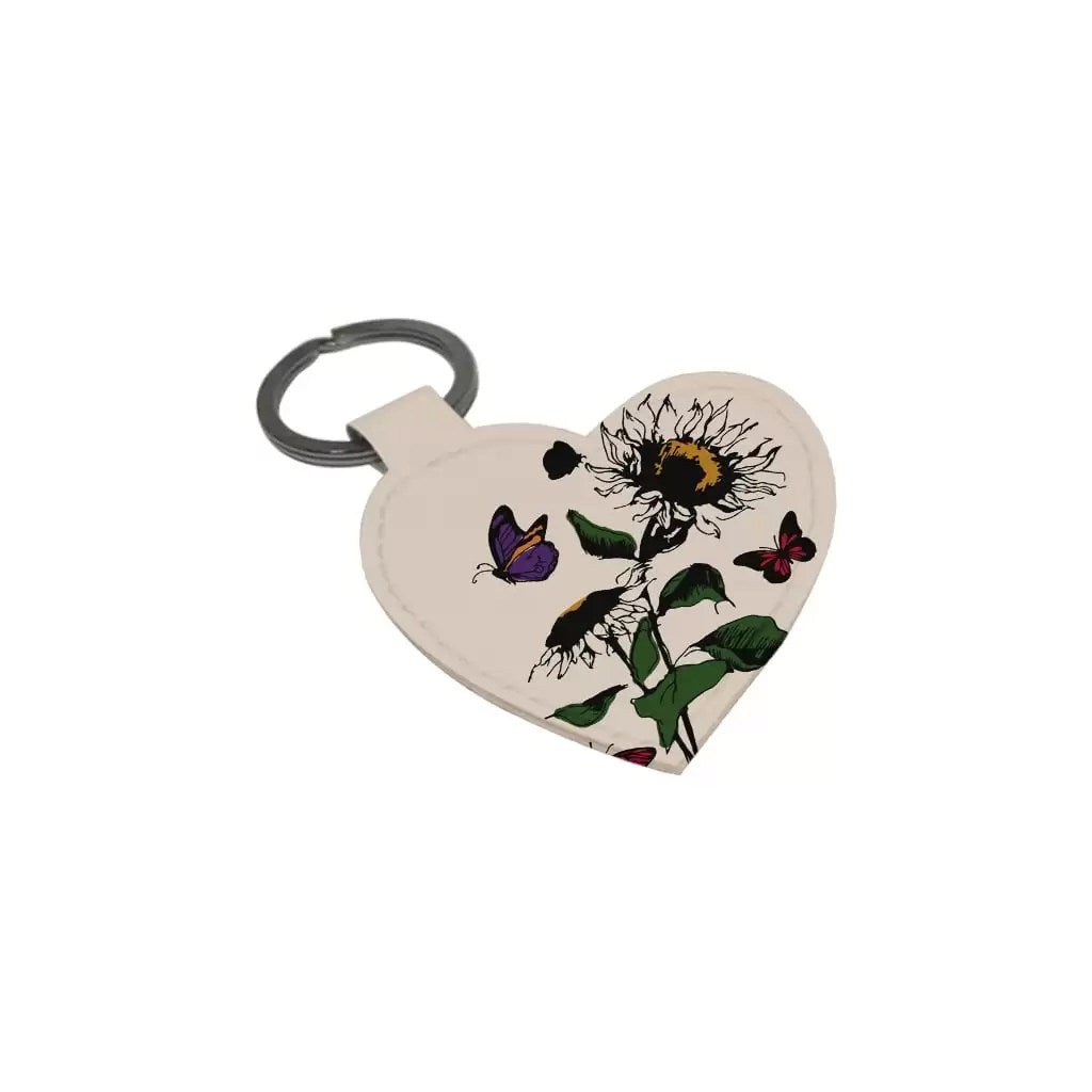 Porte-clés Papillons Beige