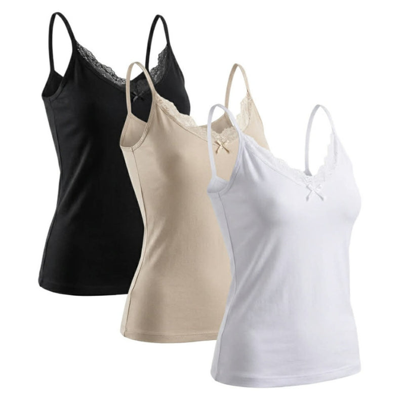 Pack 3 Débardeurs Femme Dentelle