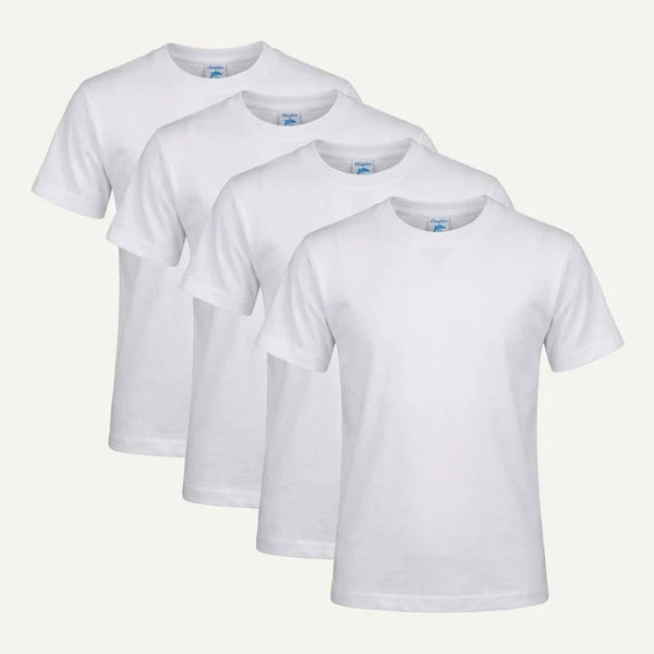 Pack 4 T-shirt Garçon Blanc Coton