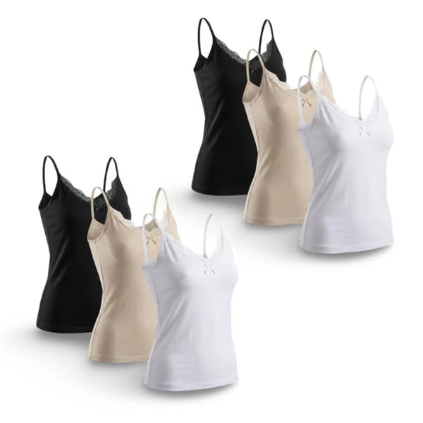 Pack 6 Débardeurs Femme Dentelle