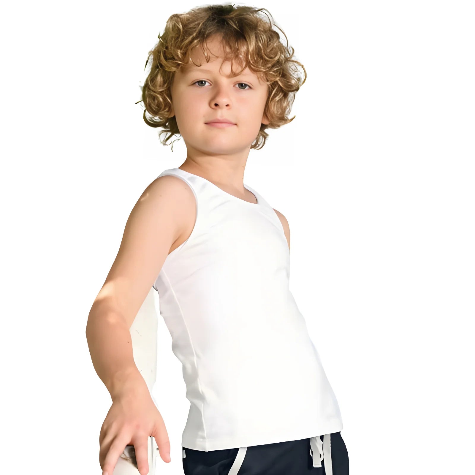 Pack 4 Débardeurs Garçon Blanc Dauphin
