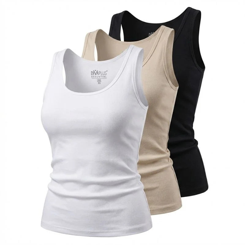 Pack de 3 débardeurs femme 100 % coton