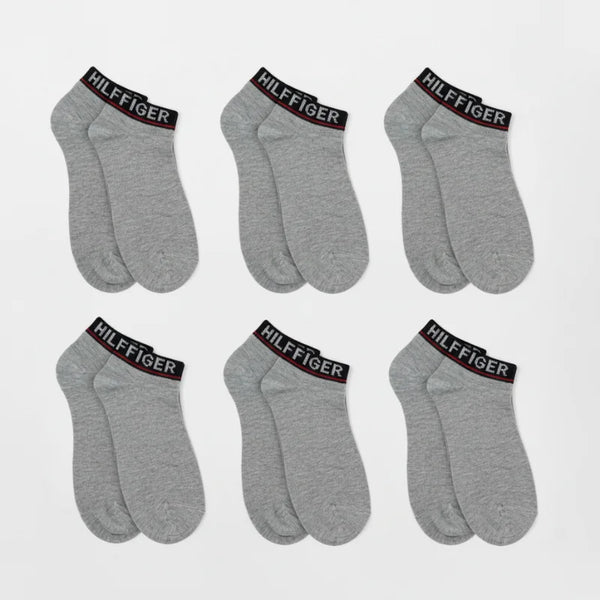 Pack de 6 Paires de Chaussettes Courtes Tommy Hilfiger – Gris & Noir