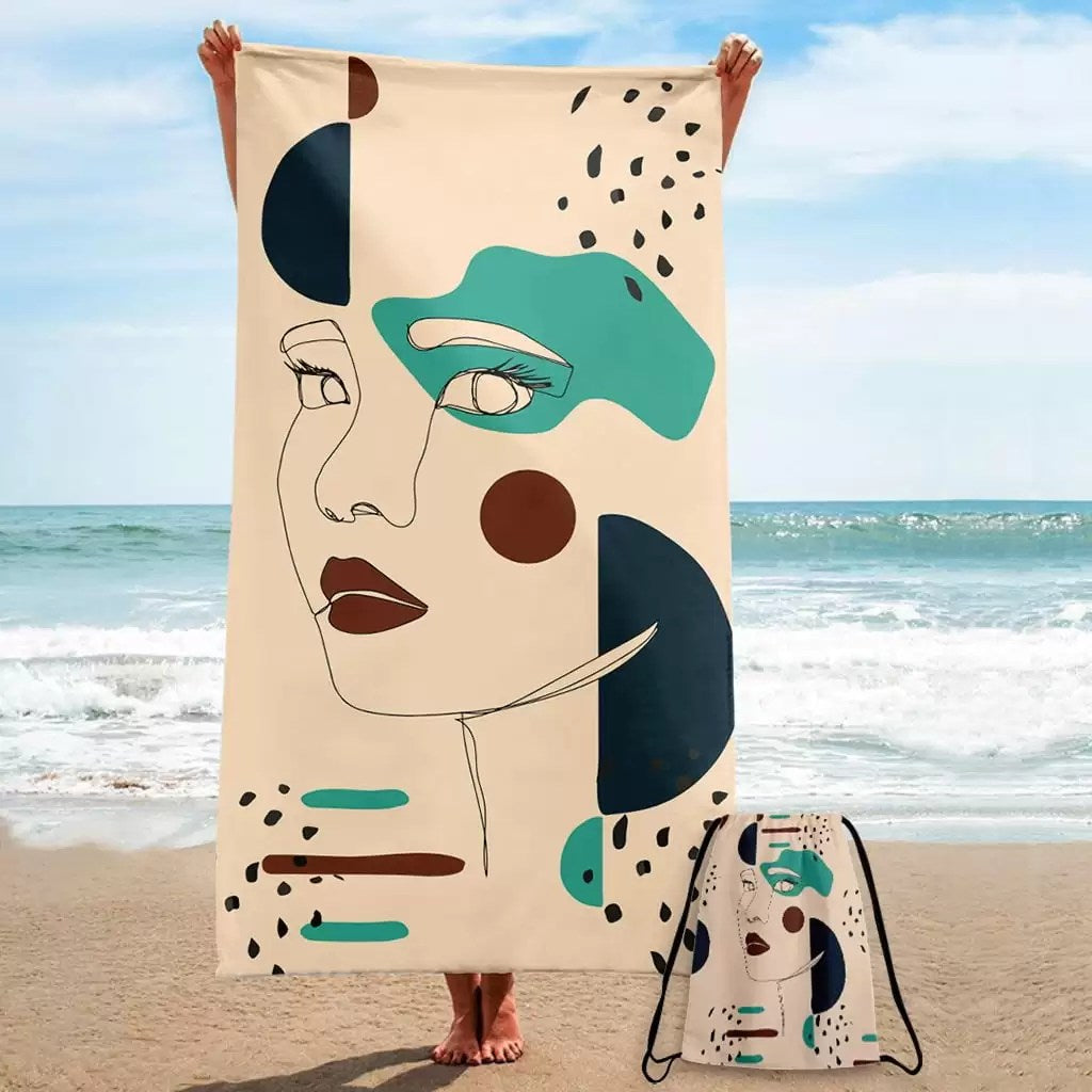 Serviette de Plage M Line Art Look Forward