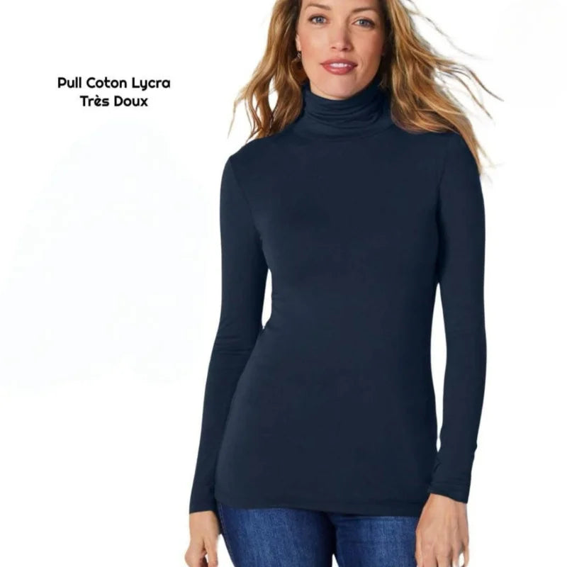 Pull coll roulé