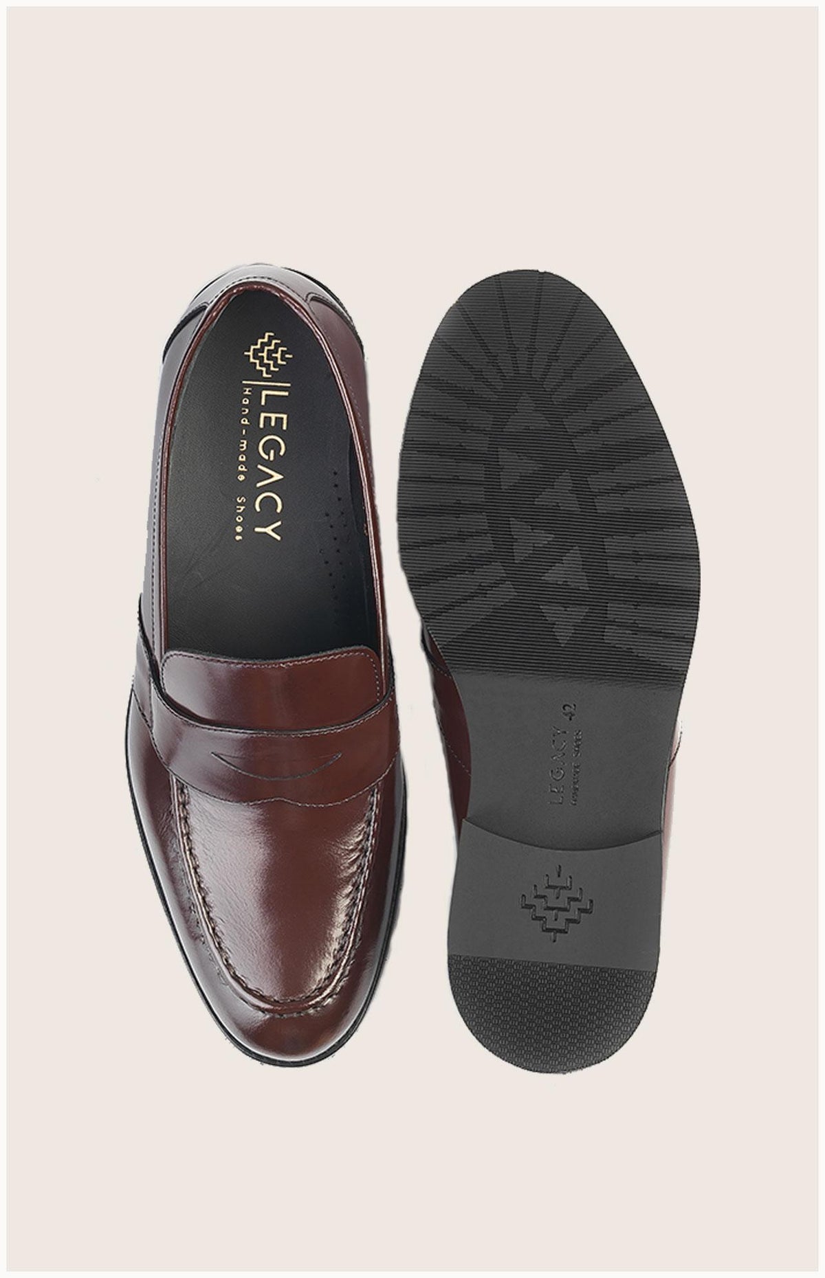 Mocassins Seaton en Cuir Glacé Rouille