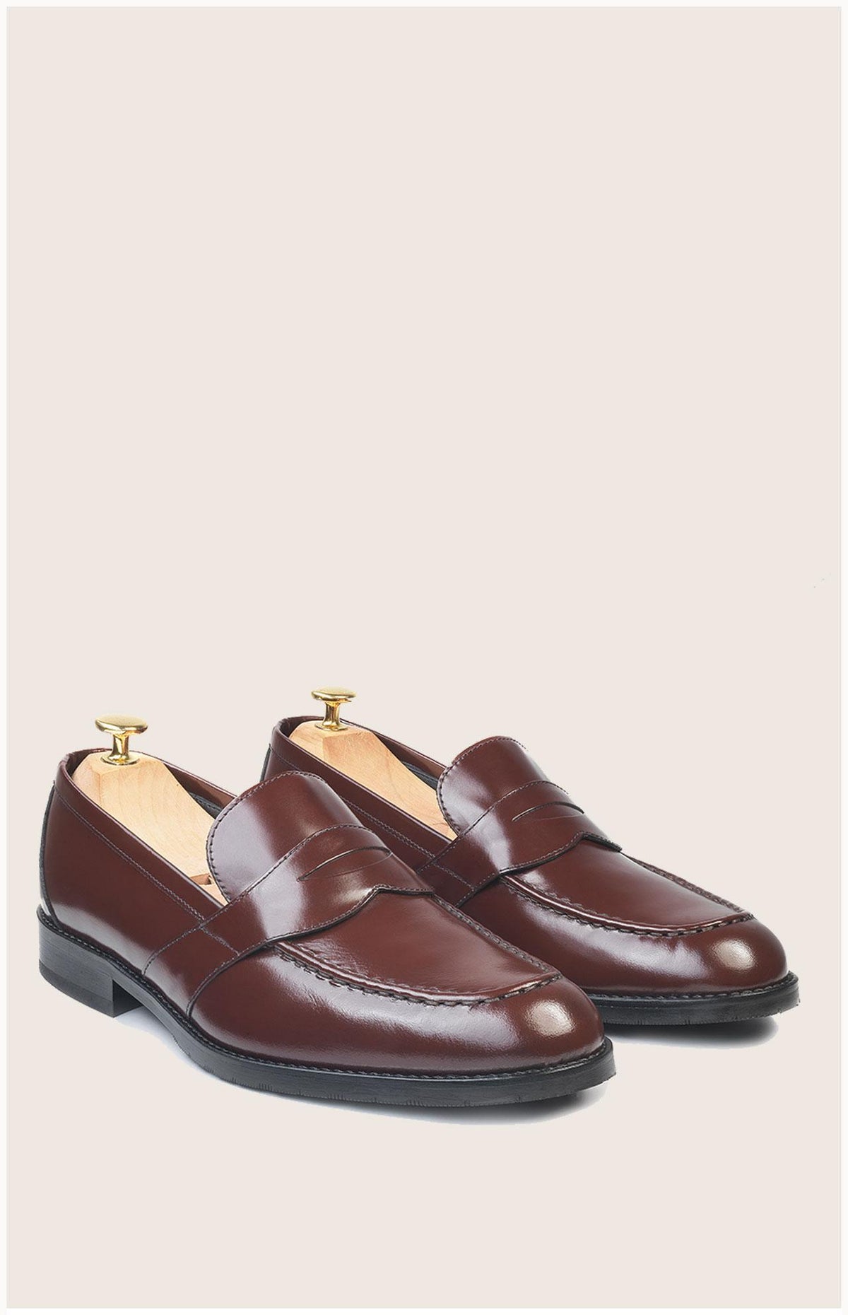 Mocassins Seaton en Cuir Glacé Rouille