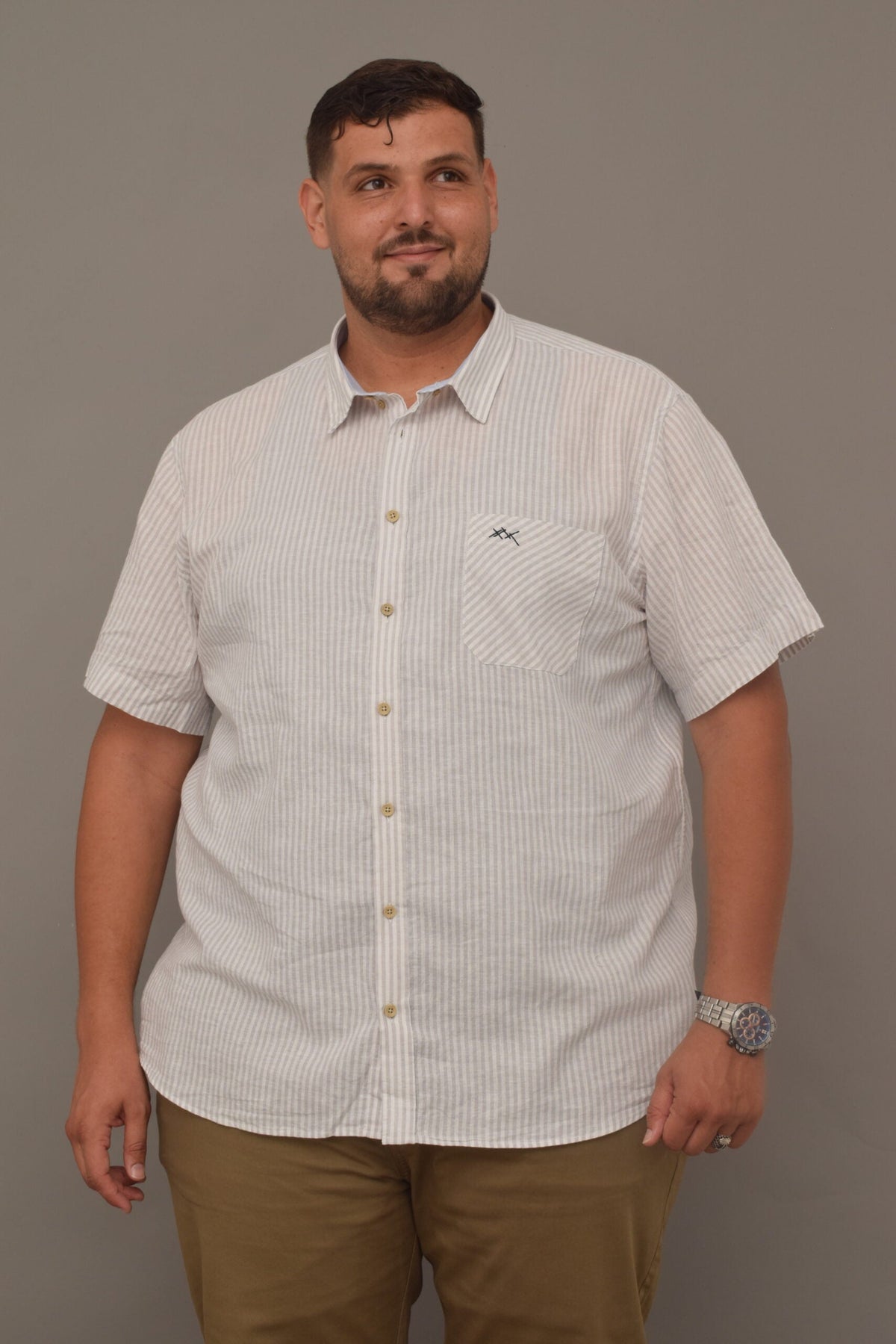 Chemise en Lin Rayée