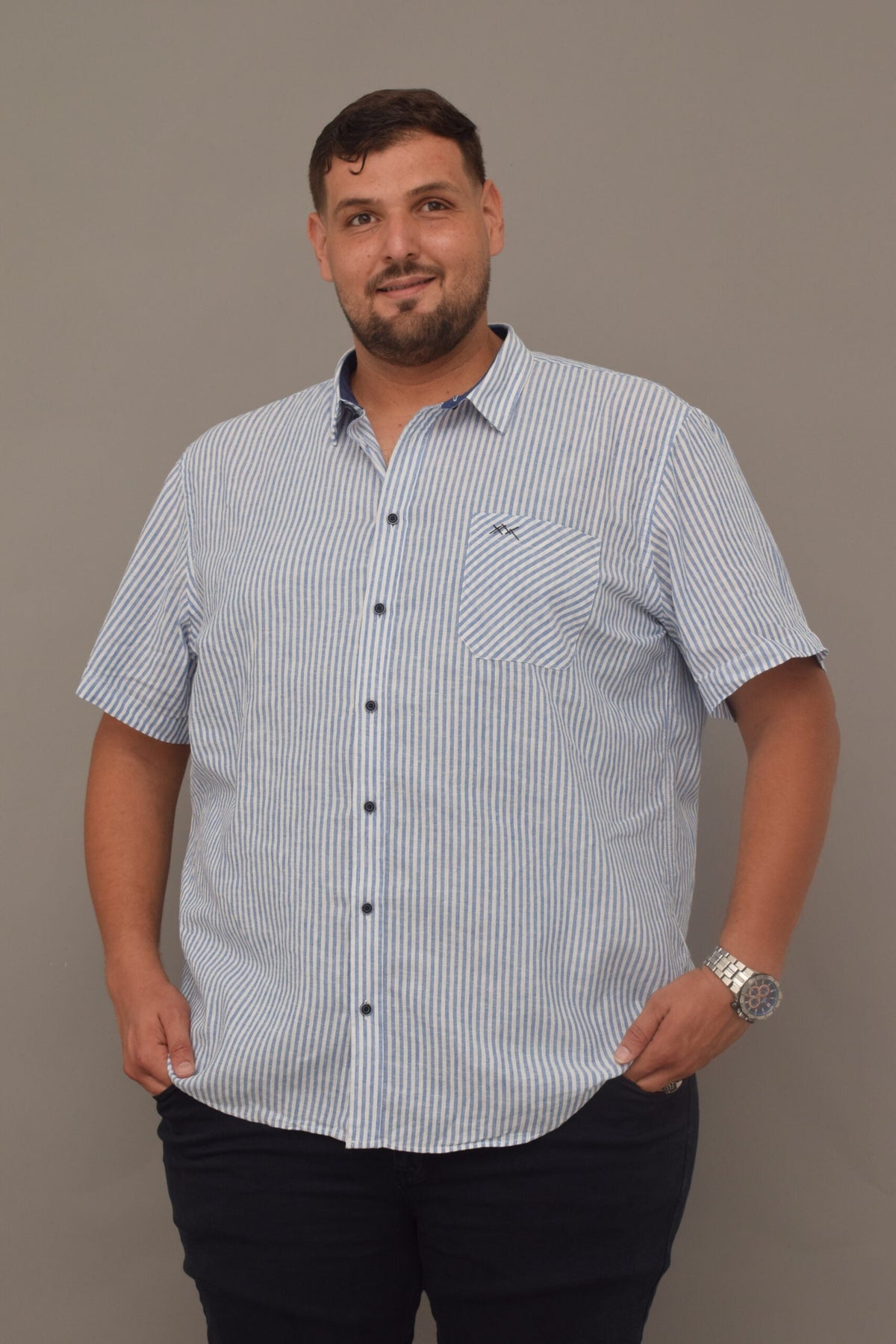 Chemise en Lin Rayée