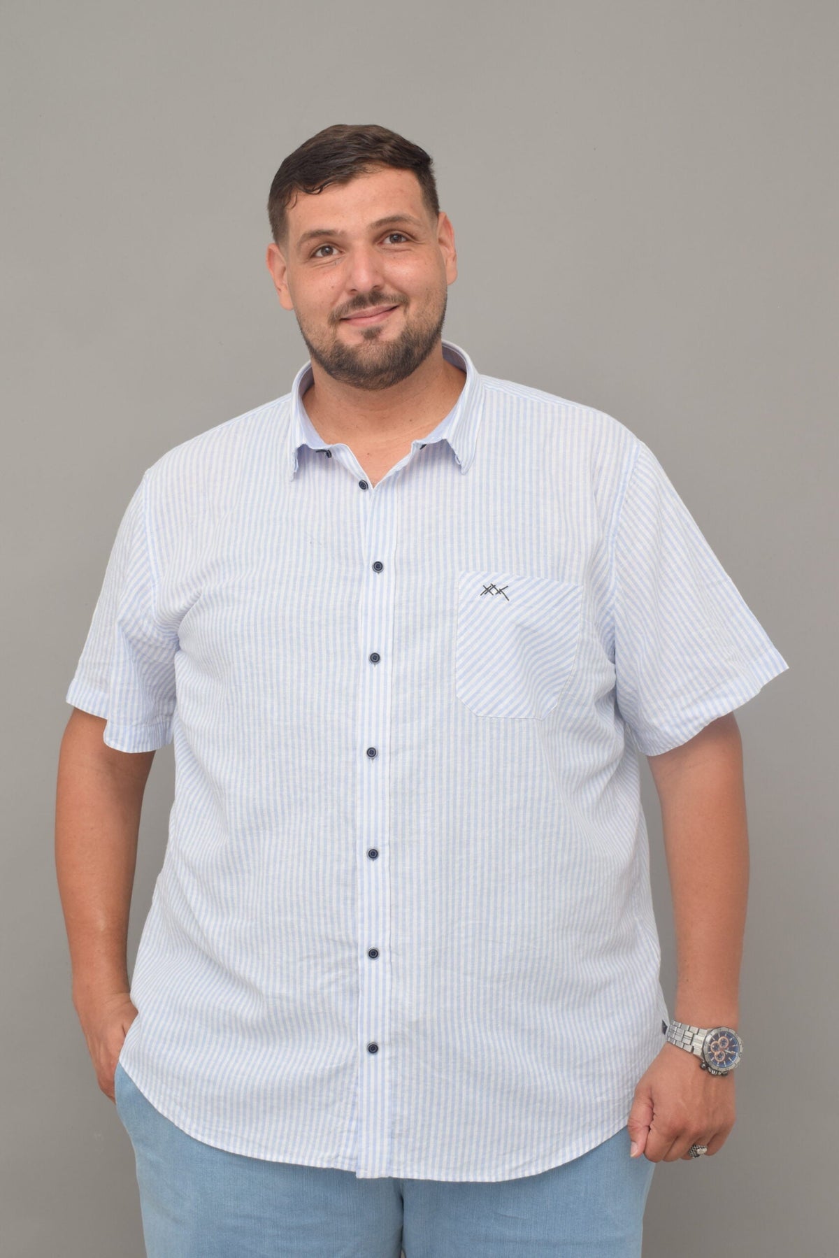 Chemise en Lin Rayée