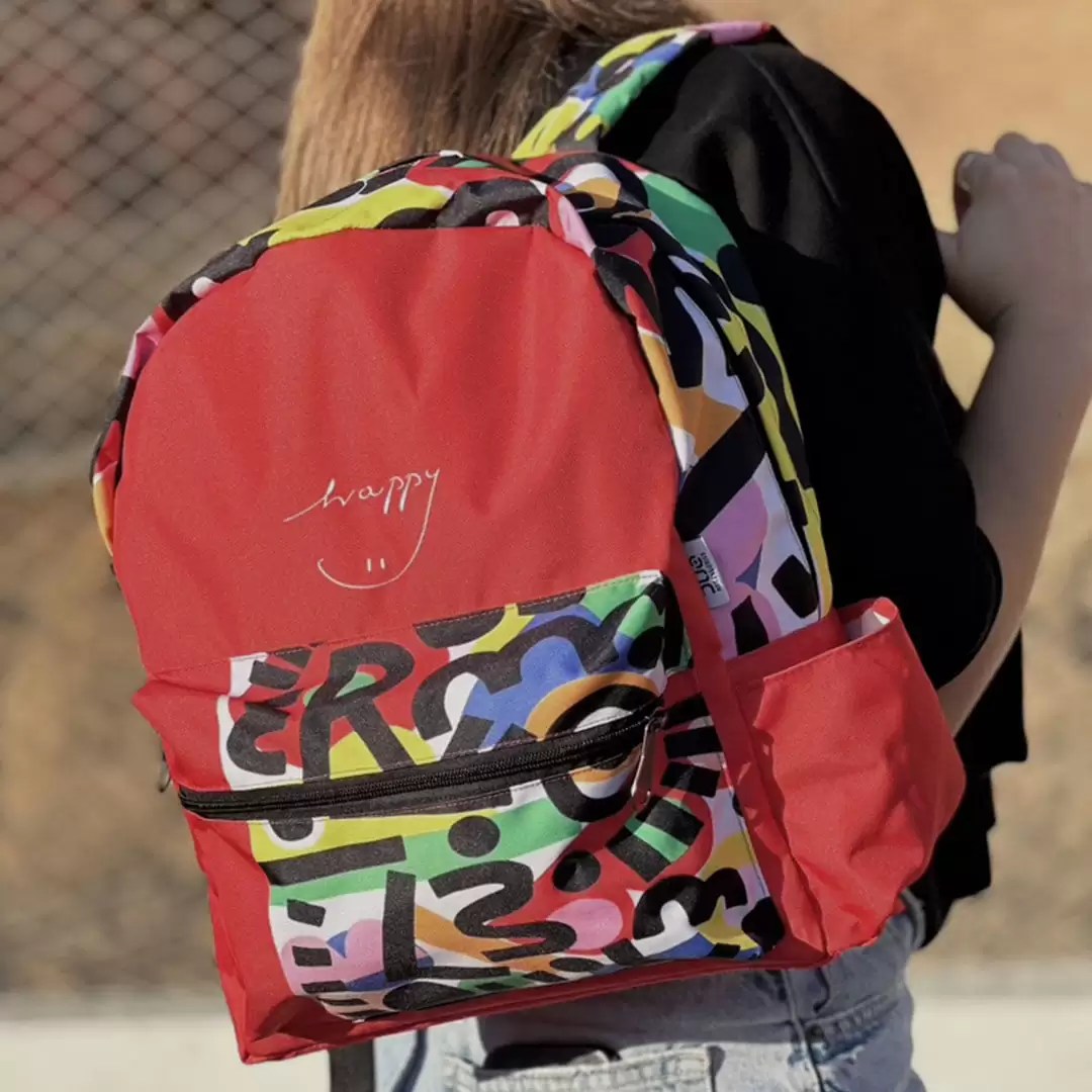 Sac à Dos Casual M Happy Rouge