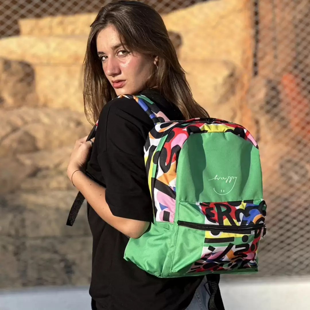 Sac à Dos Casual M Happy Vert