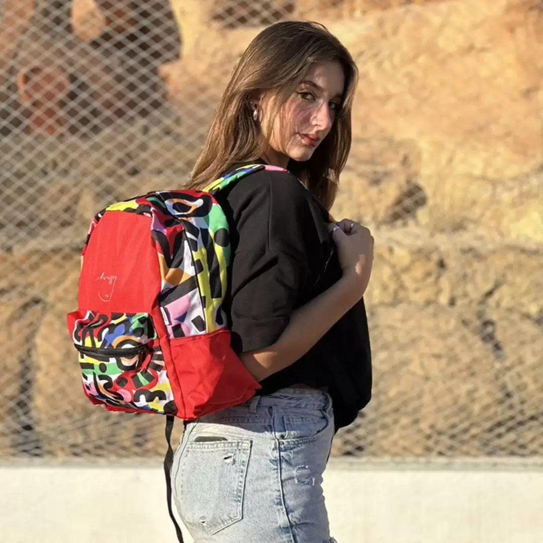 Sac à Dos Casual M Happy Rouge