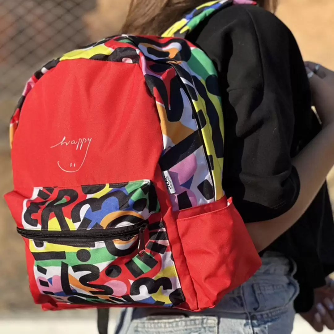 Sac à Dos Casual M Happy Rouge