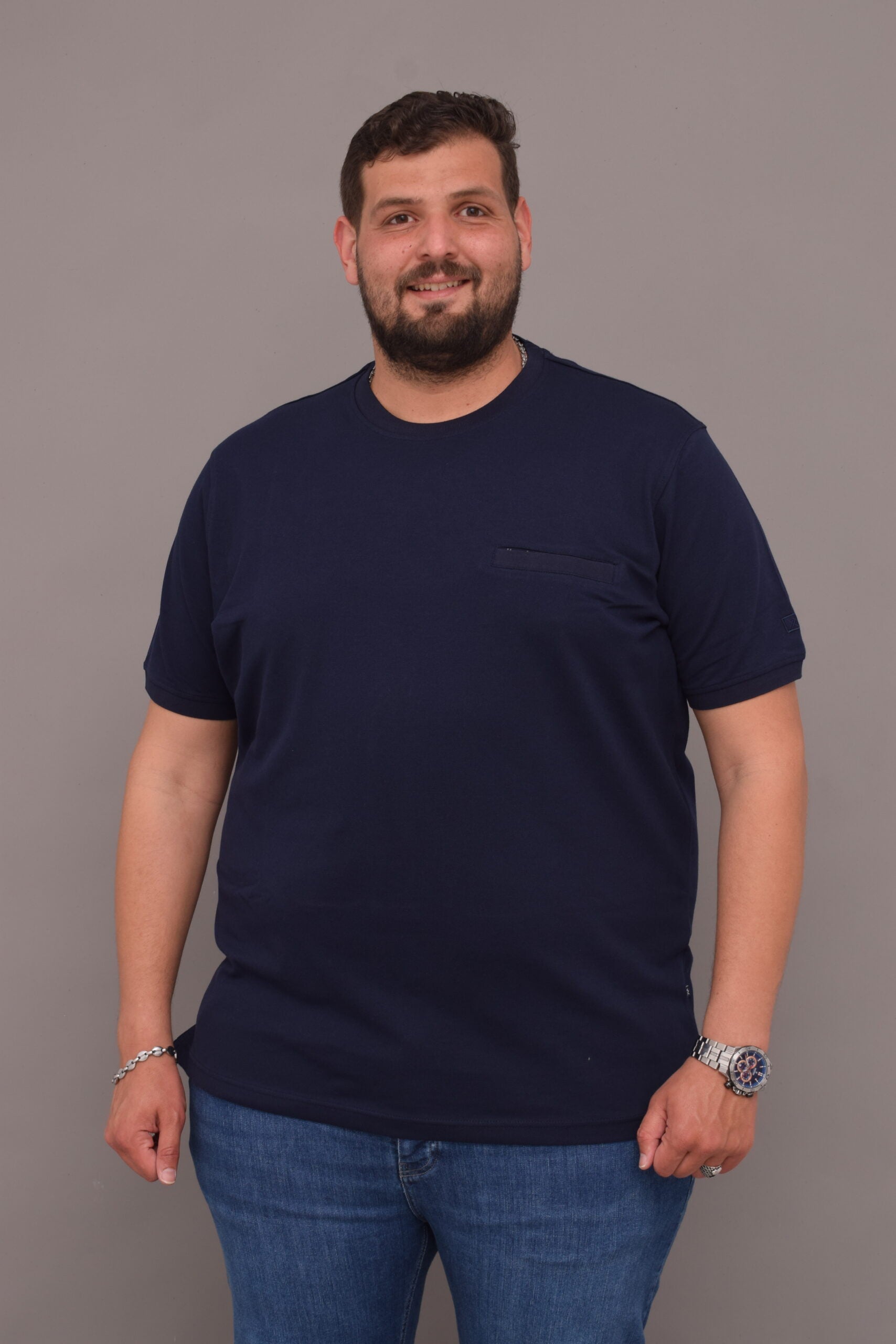 T-SHIRT PIQUEE MARINE TSPQ2604