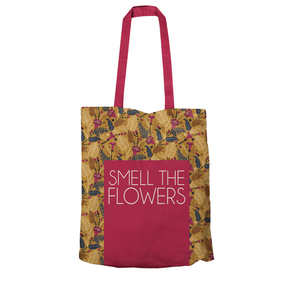 Tote Bag L Smell The Flowers Pink