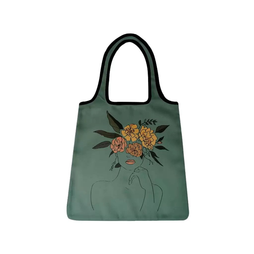 Tote Bag Bold Eye Flower Blue