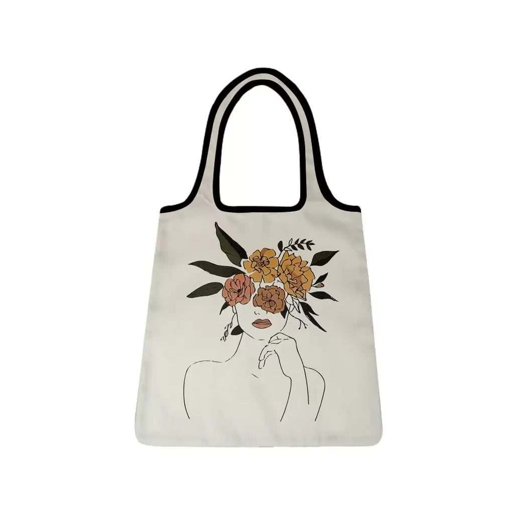 Tote Bag Bold Eye Flower White
