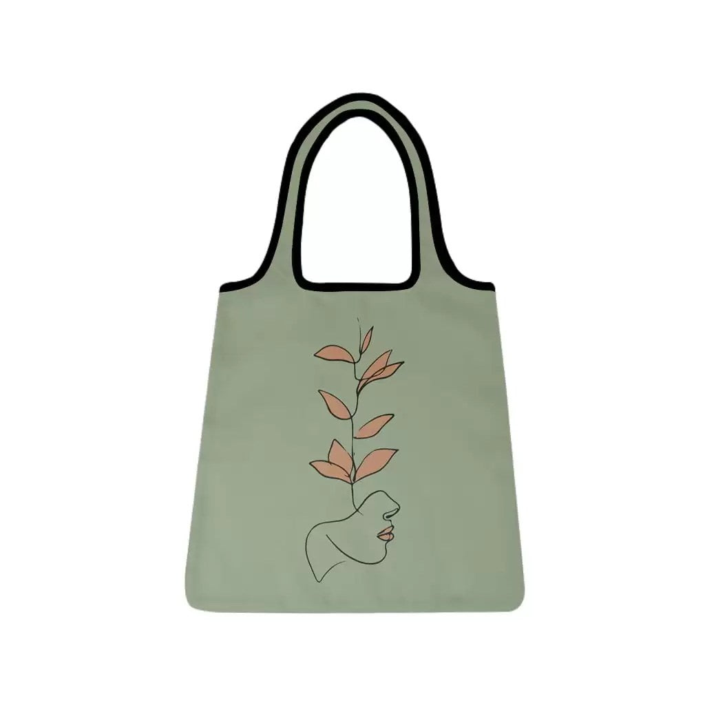 Tote Bag Bold Head Plant Green