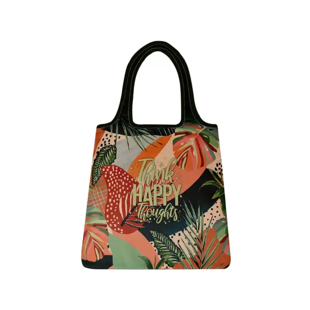 Tote Bag Bold Think Happy Thoughts