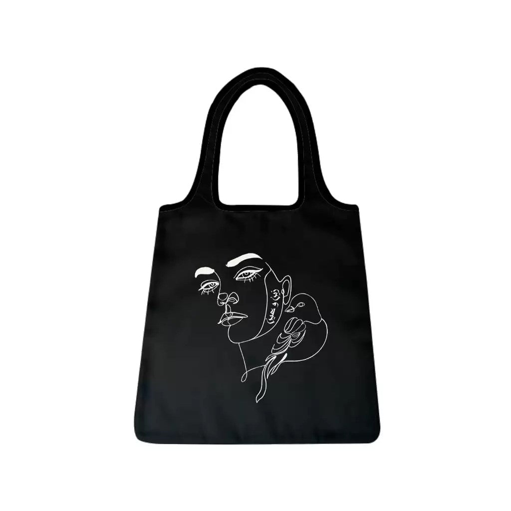 Tote Bag Bold ZINE Black White