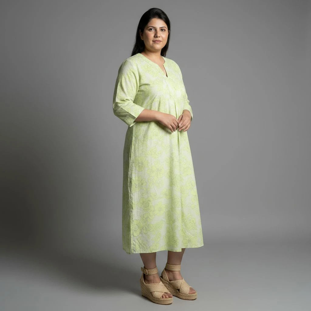 Robe en Popeline de Coton Imprimée