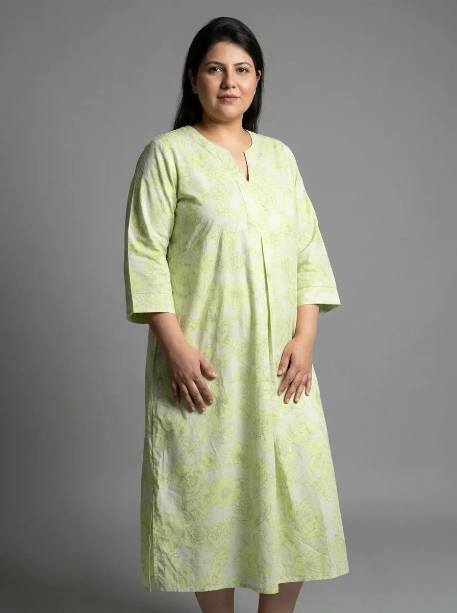 Robe en Popeline de Coton Imprimée