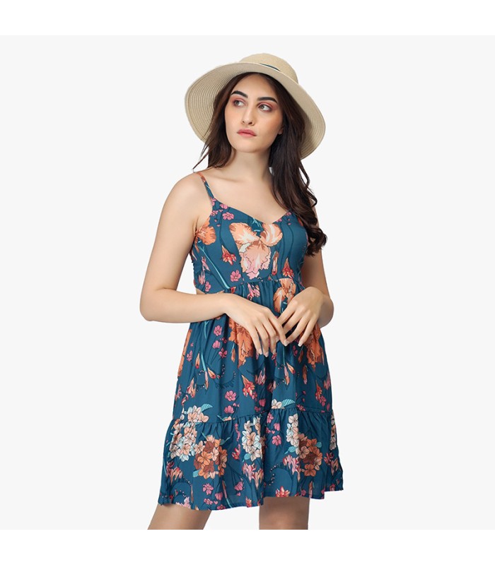Robe de Plage Courte Imprimé Floral