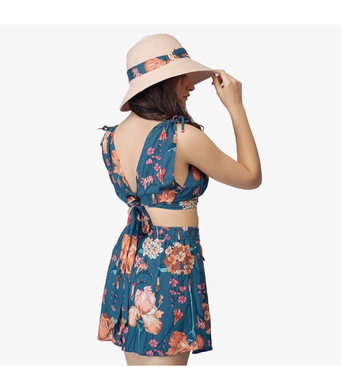 Ensemble de Plage Short et Top Imprimé Floral