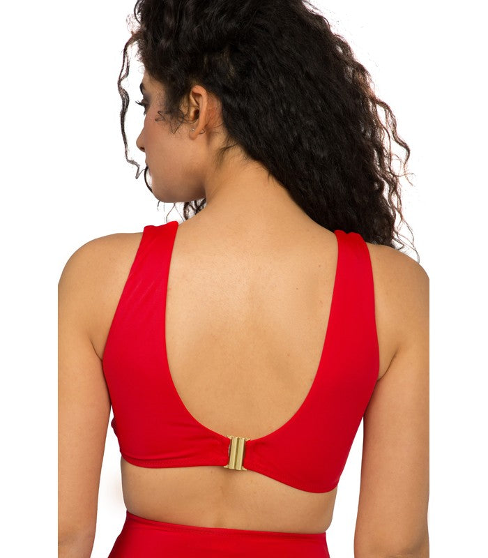 Bikini Triangle à Élastique Serpent Rouge