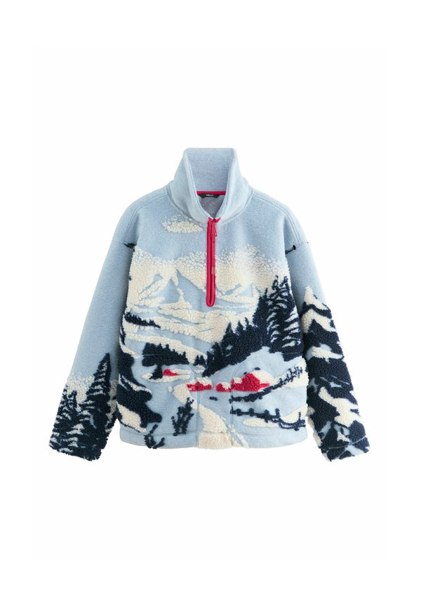 Sweat polaire - blue graphic winter scenic