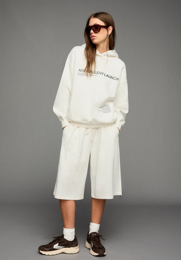 PRINTED - Sweat à capuche - white