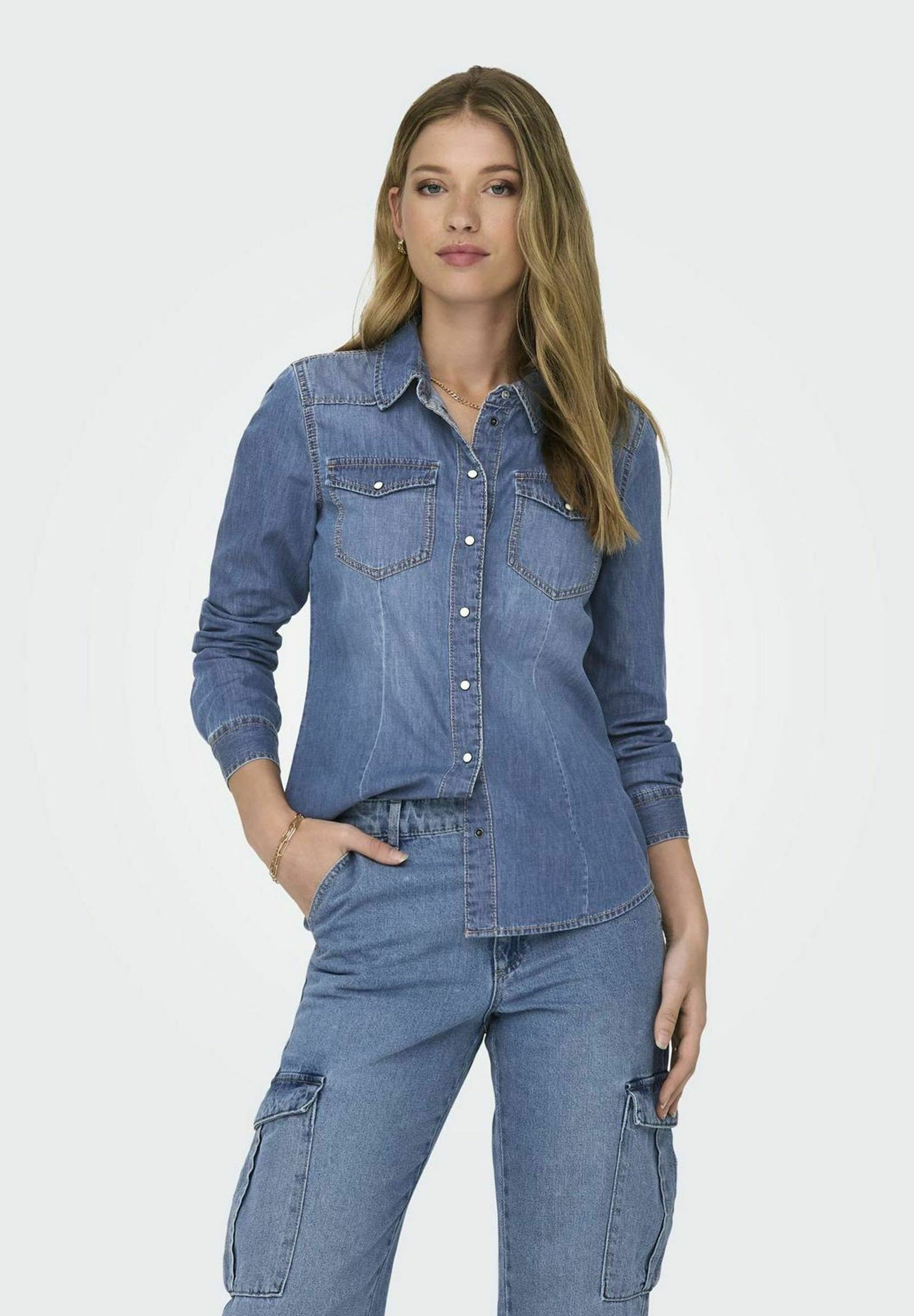 ONLALEXA SHIRT ANA - Chemisier - medium blue denim