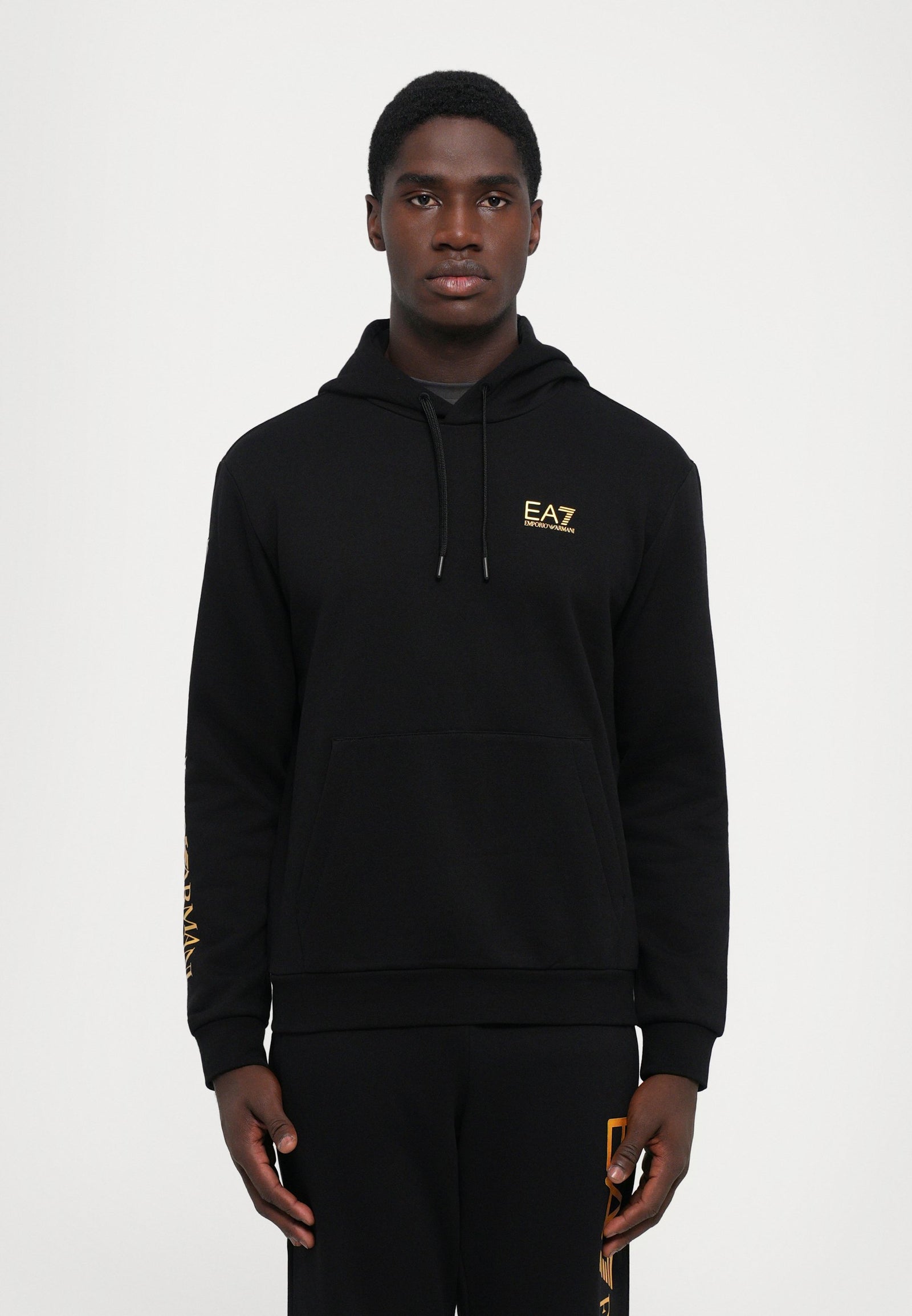 TRAIN LOGO SERIES HOODIE EXTENDED - Sweat à capuche - black/gold coloured