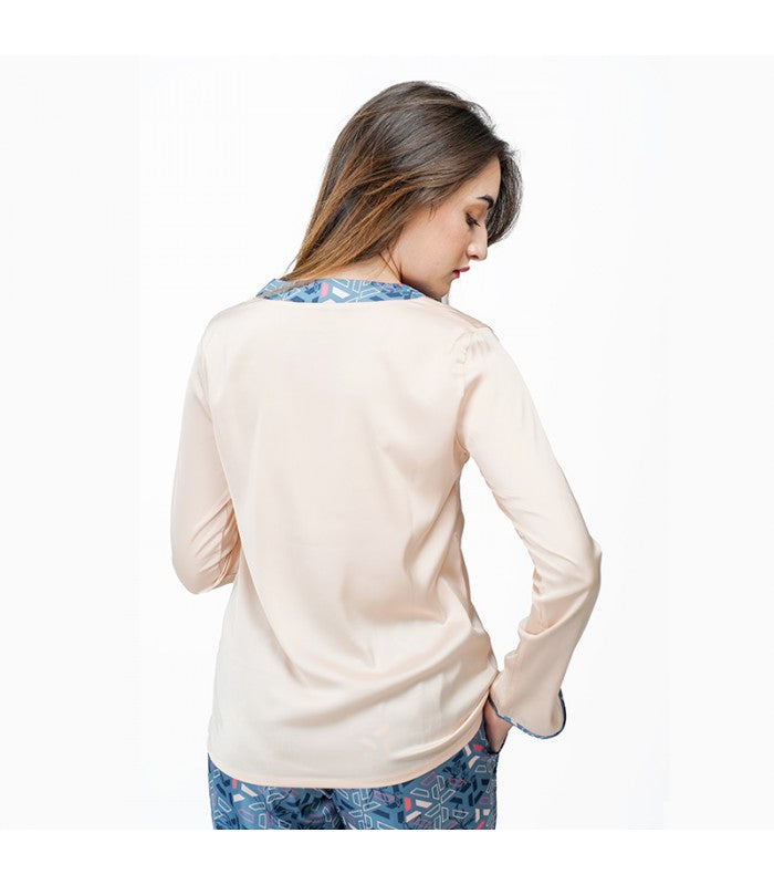 Chemise à Manches en Satin