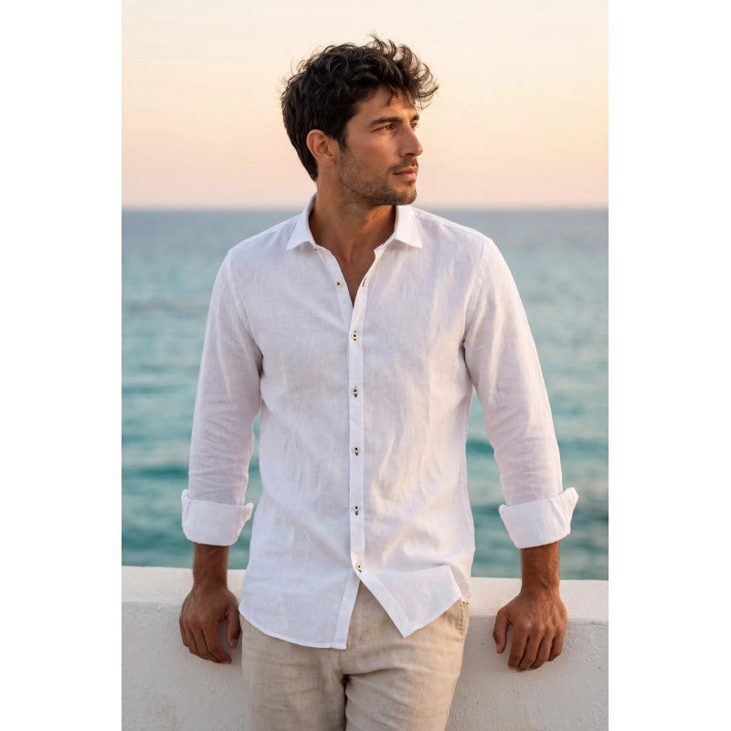 Chemise en Lin Pur — Coupe Régulière