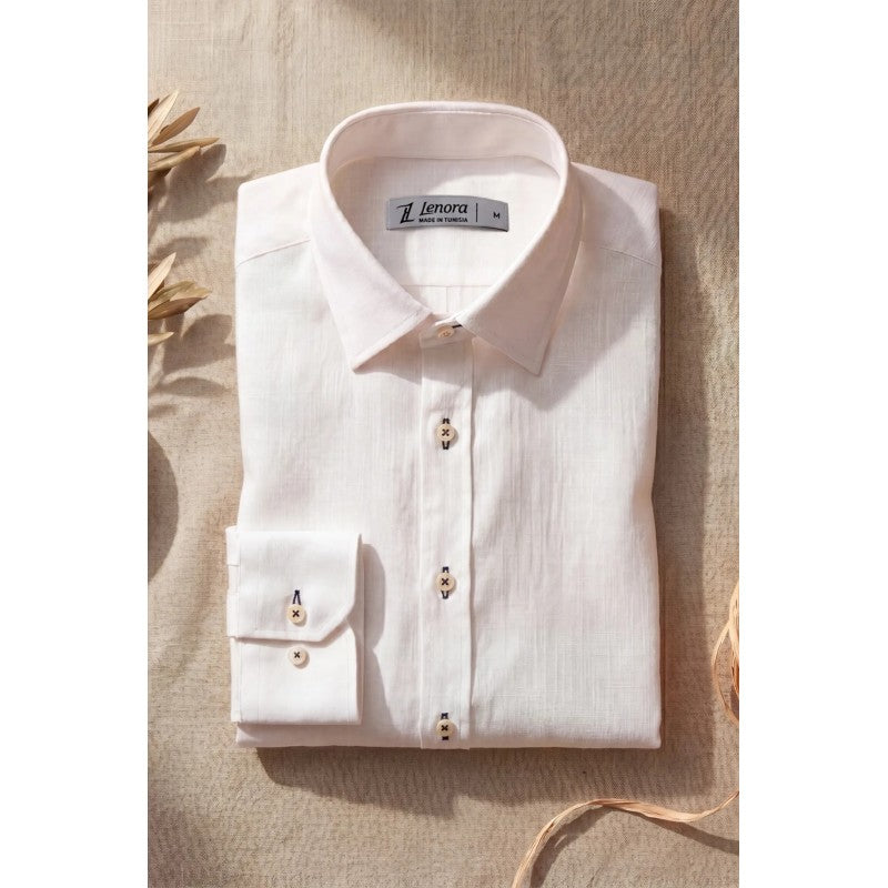 Chemise en Lin Pur — Coupe Régulière