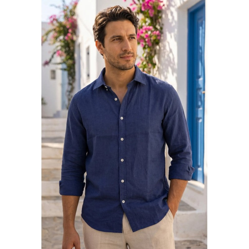 Chemise en Lin Pur — Coupe Régulière