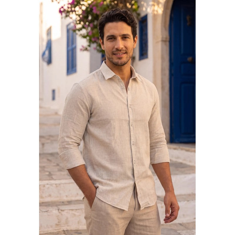 Chemise en Lin Pur — Coupe Régulière