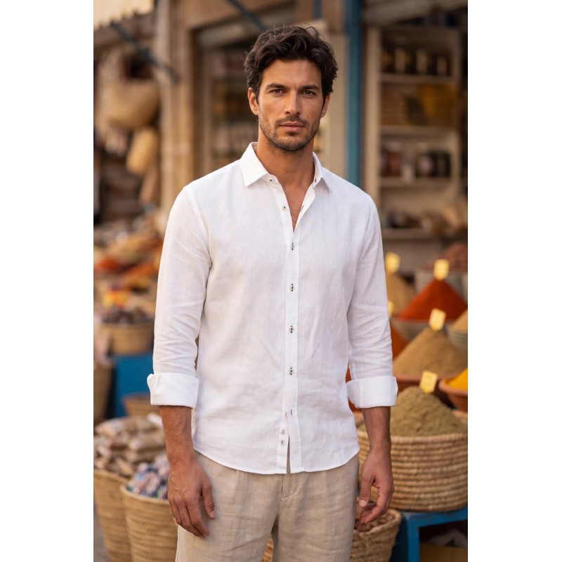 Chemise en Lin Pur — Coupe Régulière