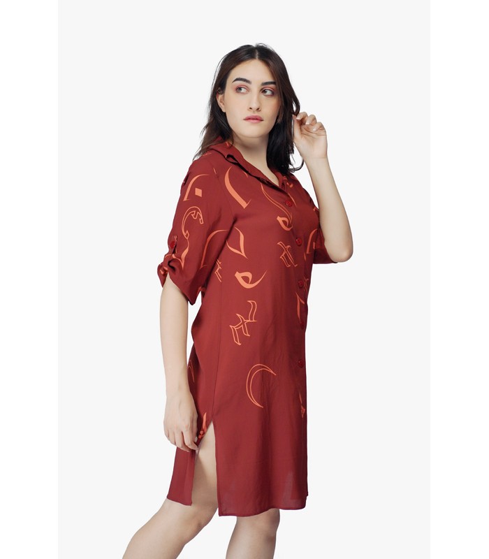 Chemisier Calligraphie en Viscose