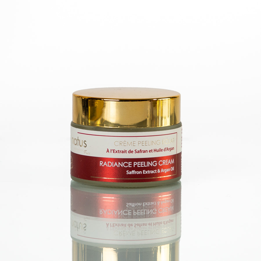 Crème peeling éclat Huile d'argan, extrait de safran