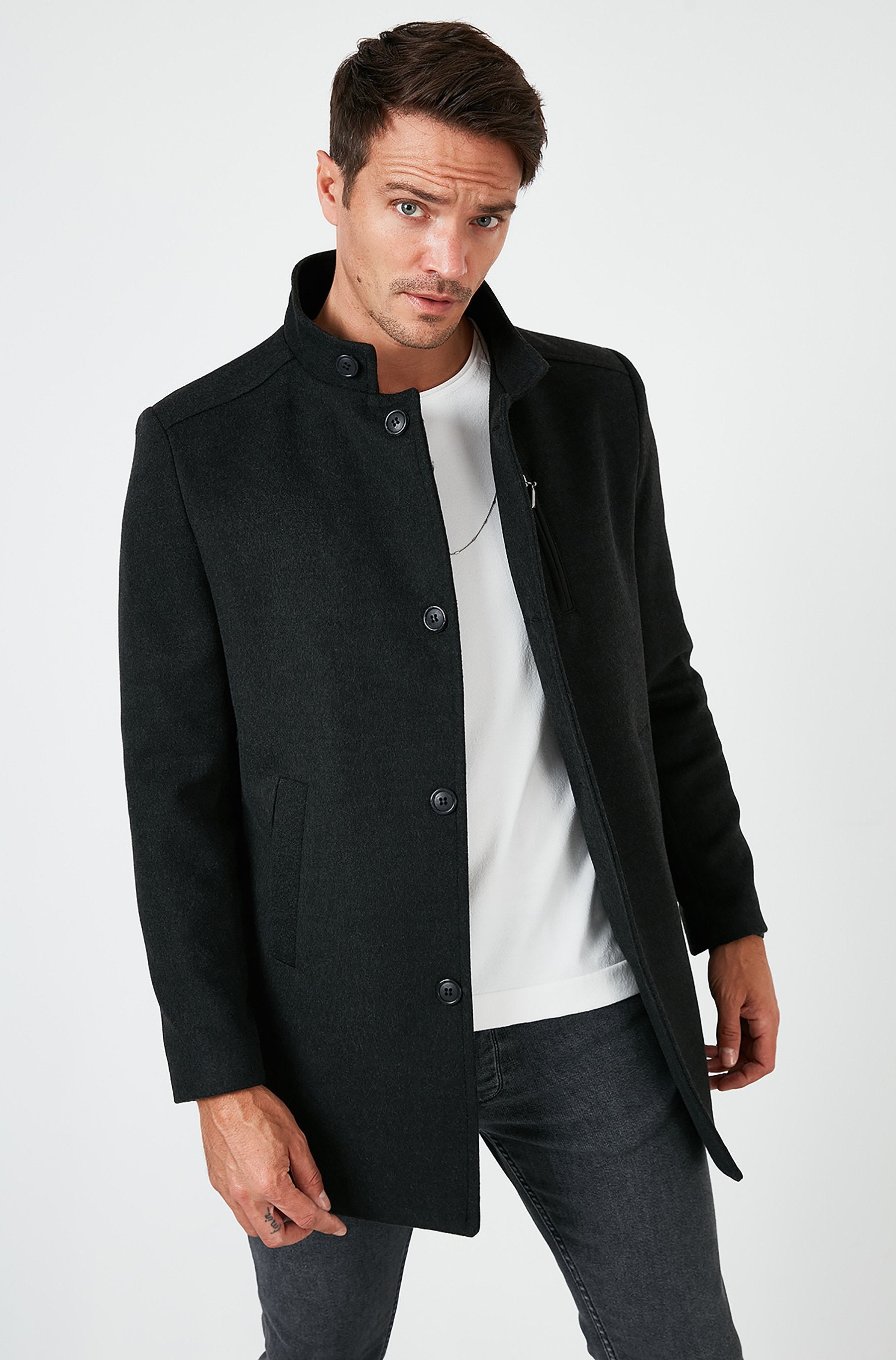 Regular Fit - Manteau court - smoked color