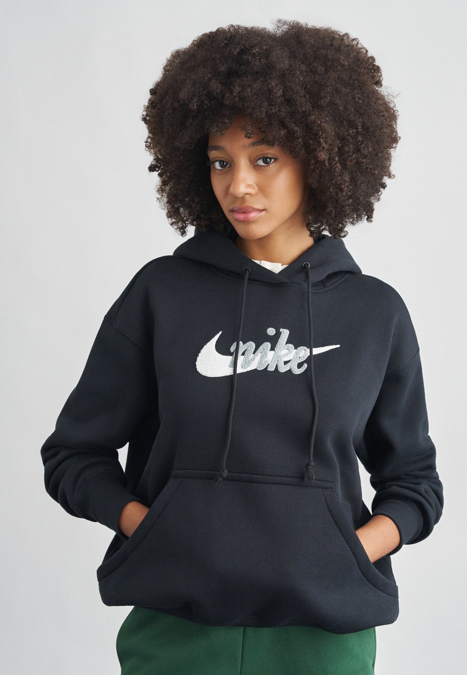LOGO - Sweat à capuche - black/summit white