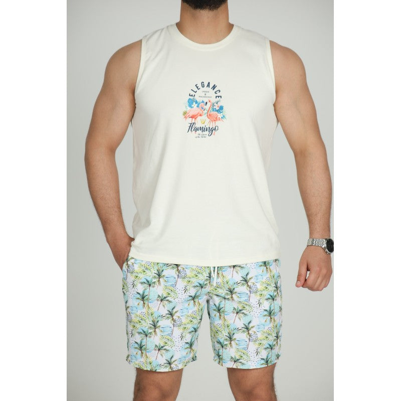 Débardeur Homme de Plage Imprimé – 100% Coton Bio