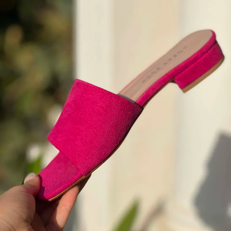 Mules en Daim Fuchsia Vibrant - L'Éclat de l'Été F3