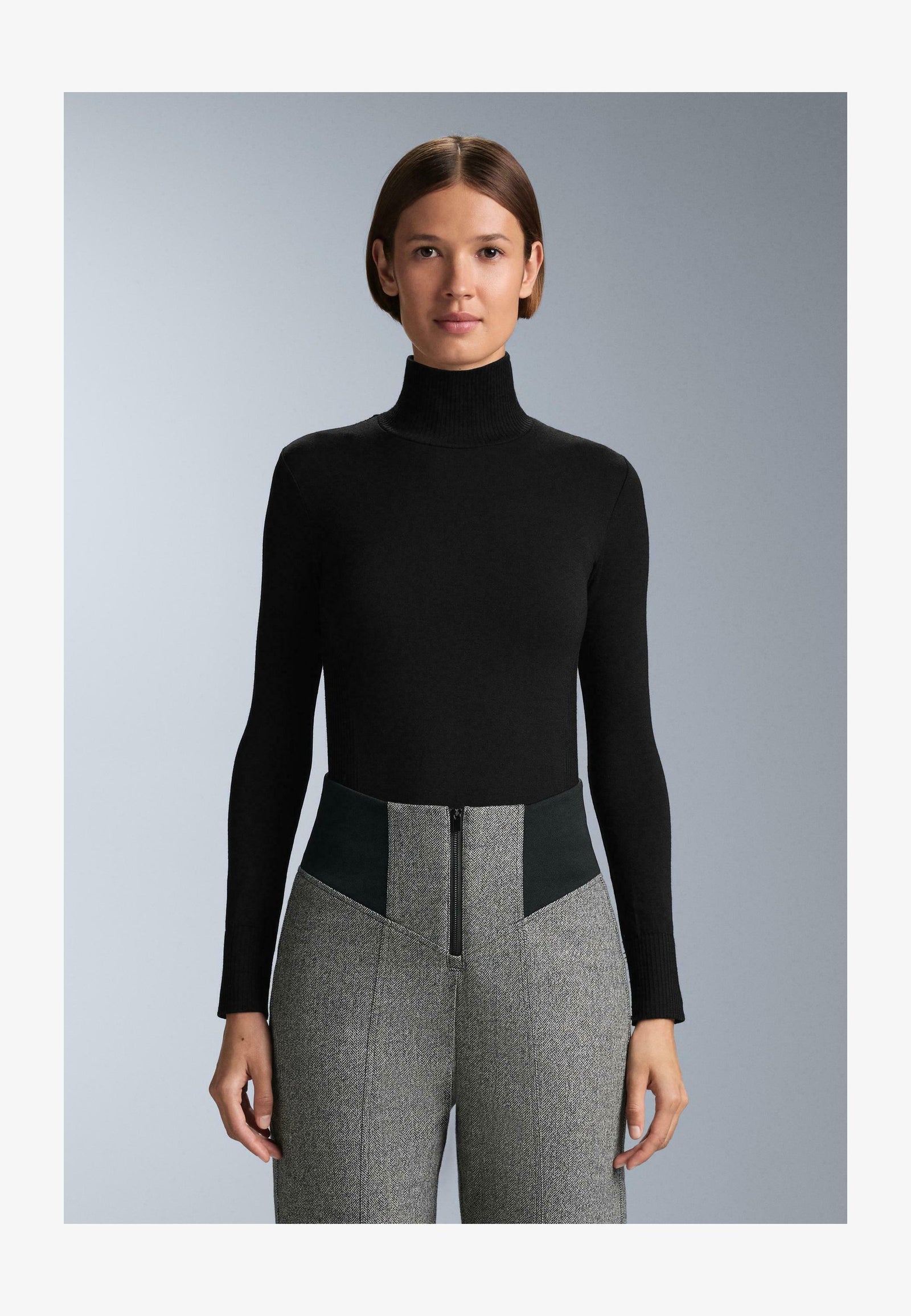 SEAMLESS MERINO WOOL BASE LAYER - Caraco - black