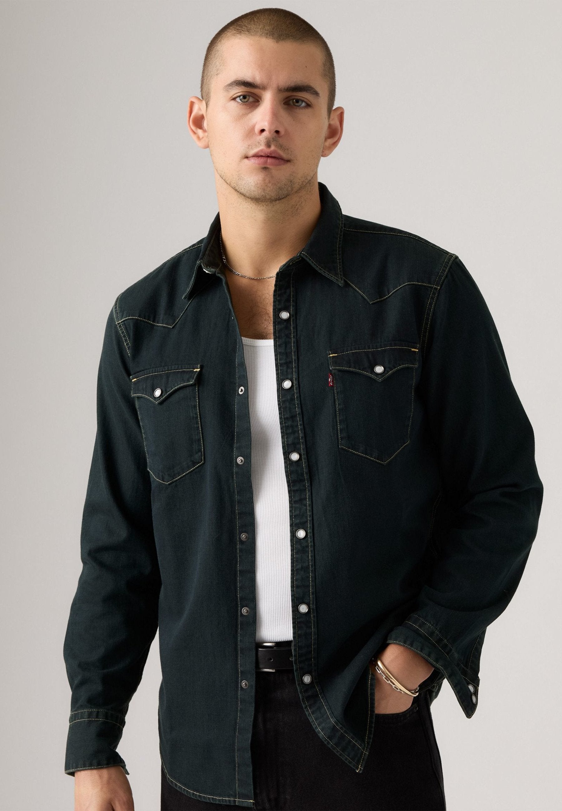 BARSTOW WESTERN STANDARD - Chemise - beautiful ash blue black